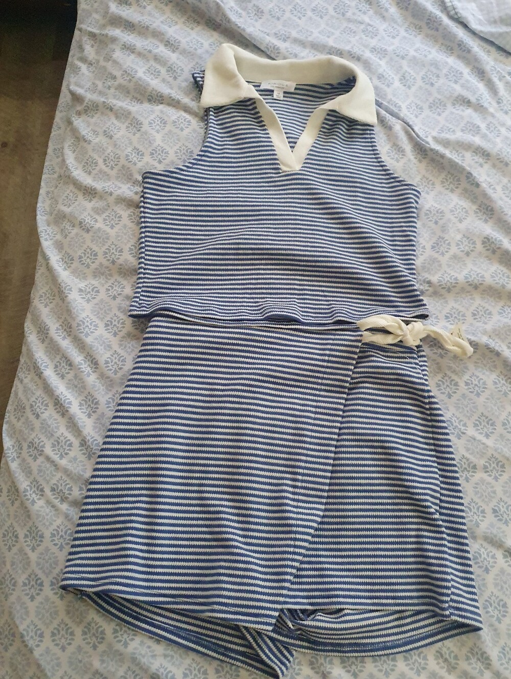 2 Piece Stripped Ribbed cotton Set